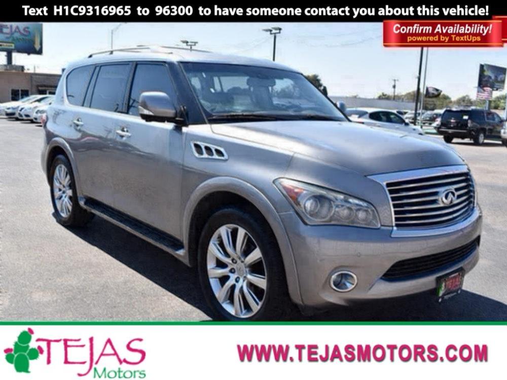 2012 GRAY Infiniti QX56 (JN8AZ2NC2C9) with an 5.6L DOHC 32-valve V8 engine engine, 7-SPEED AUTOMATIC TRANSMISSION W/MANUAL SHIFT MODE -INC: ADAPTIVE SHIFT CONTROL, SNOW and TOW MODES, HILL START ASSIST transmission, located at 3701 Avenue Q, Lubbock, 79412, 33.560417, -101.855019 - Photo #0