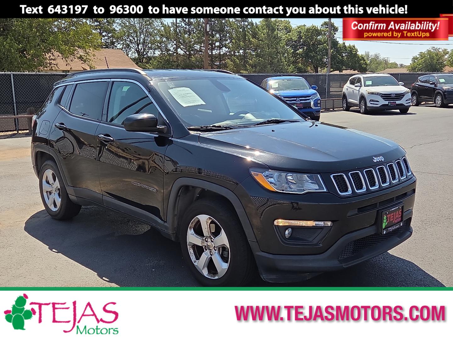 2017 Diamond Black Crystal Pearlcoat - PXJ /Black - X9 Jeep New Compass Latitude FWD (3C4NJCBB1HT) with an Tigershark MultiAir 2.4L I-4 variable valve control, regular unleaded, engine with 180HP engine, located at 4110 Avenue Q, Lubbock, 79412, 33.556553, -101.855820- Photo#0