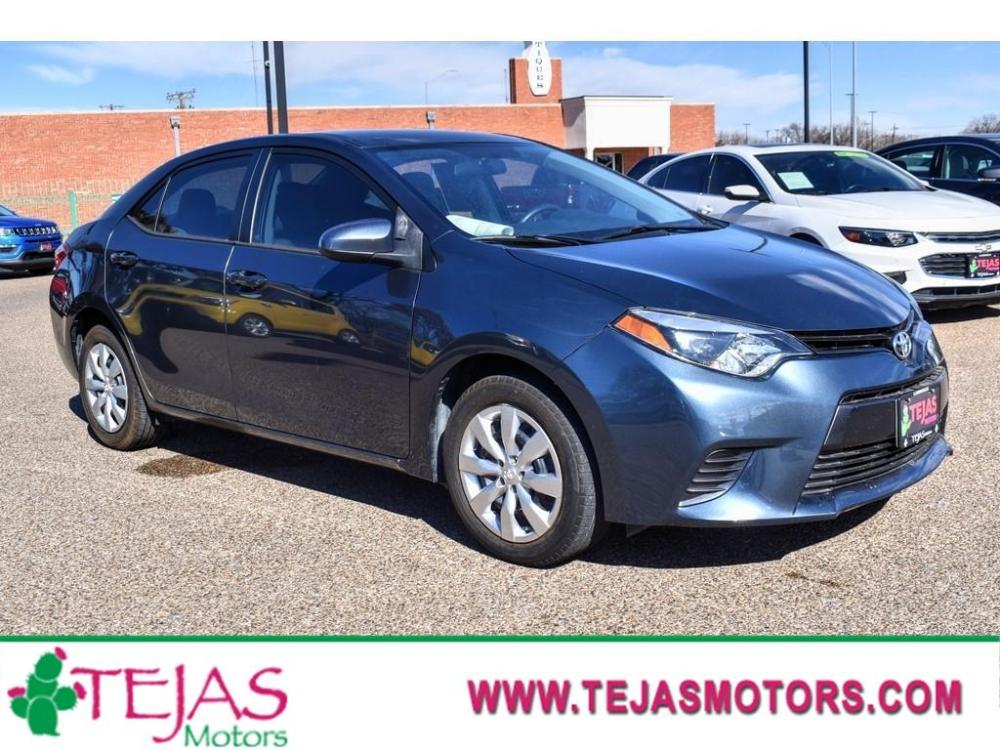 2015 SLATE METALLIC /ASH Toyota Corolla 4dr Sdn CVT LE (Natl) (5YFBURHE8FP) with an Engine: 1.8L I-4 DOHC Dual VVT-i engine, 4-SPEED AUTOMATIC W/ECT-I transmission, located at 3701 Avenue Q, Lubbock, 79412, 33.560417, -101.855019 - Photo #0
