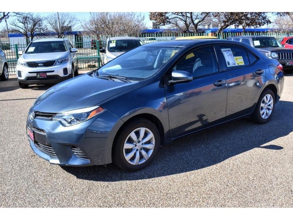 2015 SLATE METALLIC /ASH Toyota Corolla 4dr Sdn CVT LE (Natl) (5YFBURHE8FP) with an Engine: 1.8L I-4 DOHC Dual VVT-i engine, 4-SPEED AUTOMATIC W/ECT-I transmission, located at 3701 Avenue Q, Lubbock, 79412, 33.560417, -101.855019 - Photo #1
