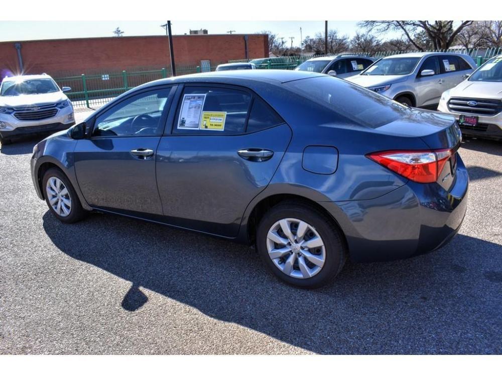 2015 SLATE METALLIC /ASH Toyota Corolla 4dr Sdn CVT LE (Natl) (5YFBURHE8FP) with an Engine: 1.8L I-4 DOHC Dual VVT-i engine, 4-SPEED AUTOMATIC W/ECT-I transmission, located at 3701 Avenue Q, Lubbock, 79412, 33.560417, -101.855019 - Photo #2