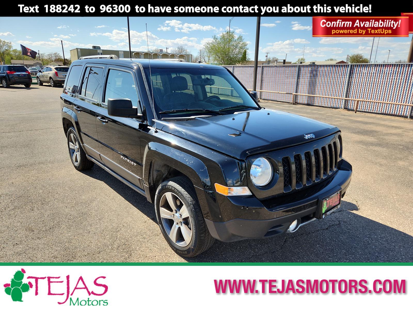 2017 Black Clearcoat /Dark Slate Gray Jeep Patriot High Altitude (1C4NJPFA7HD) with an ENGINE: 2.0L I4 DOHC 16V DUAL VVT engine, located at 4110 Avenue Q, Lubbock, 79412, 33.556553, -101.855820 - Photo #0