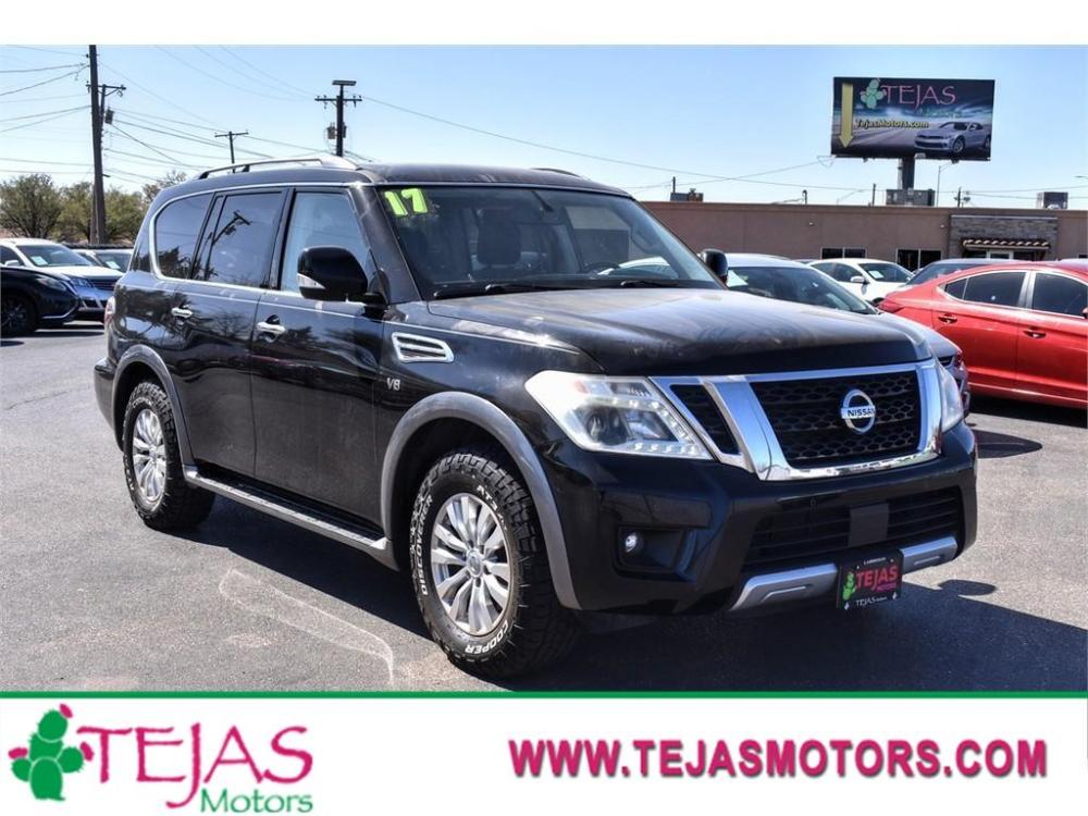 2017 BLACK Nissan Armada (JN8AY2ND9H9) with an Engine: 5.6L DOHC 32V Endurance V8 engine, 7-SPEED AUTOMATIC transmission, located at 3701 Avenue Q, Lubbock, 79412, 33.560417, -101.855019 - Photo #0