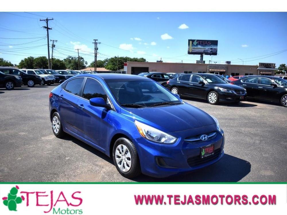 2016 BLUE Hyundai Accent (KMHCT4AE1GU) with an Engine: 1.6L DOHC 16-Valve I-4 GDI -inc: Dual Continuously Variable Valve Timing (D-CVVT), GDI variable induction system and alu engine, 6-SPEED AUTOMATIC transmission, located at 3701 Avenue Q, Lubbock, 79412, 33.560417, -101.855019 - Photo #0