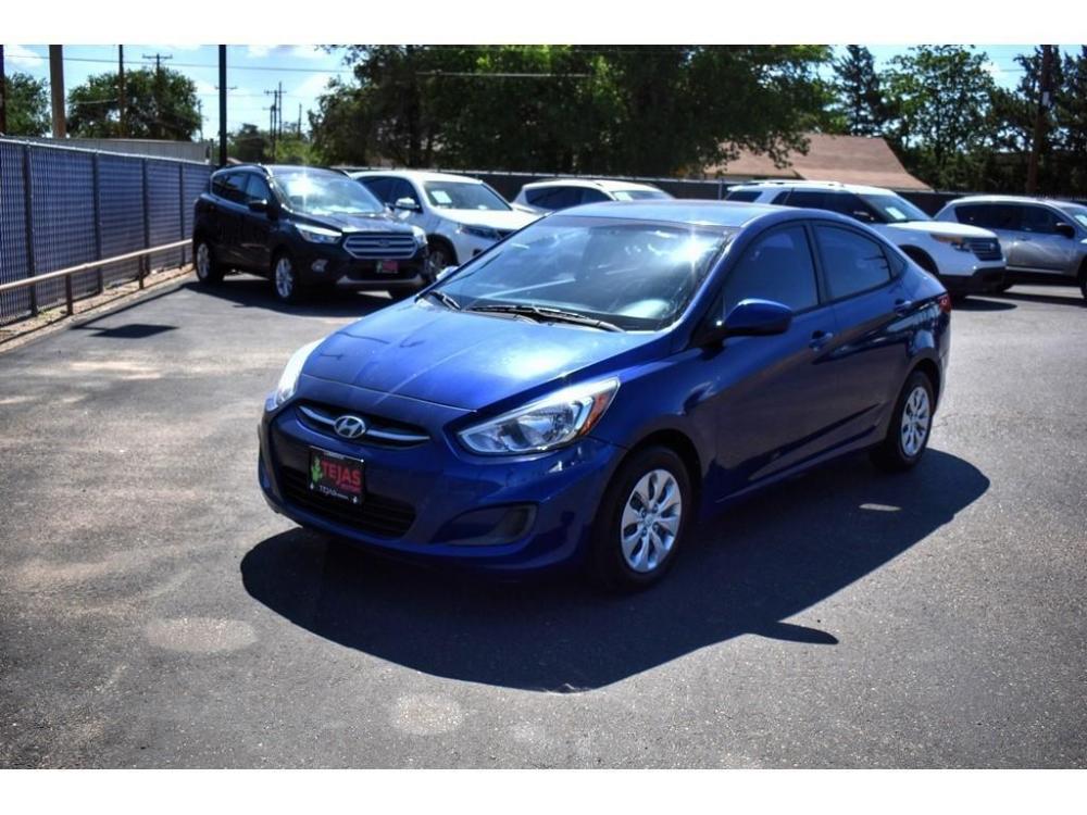 2016 BLUE Hyundai Accent (KMHCT4AE1GU) with an Engine: 1.6L DOHC 16-Valve I-4 GDI -inc: Dual Continuously Variable Valve Timing (D-CVVT), GDI variable induction system and alu engine, 6-SPEED AUTOMATIC transmission, located at 3701 Avenue Q, Lubbock, 79412, 33.560417, -101.855019 - Photo #1