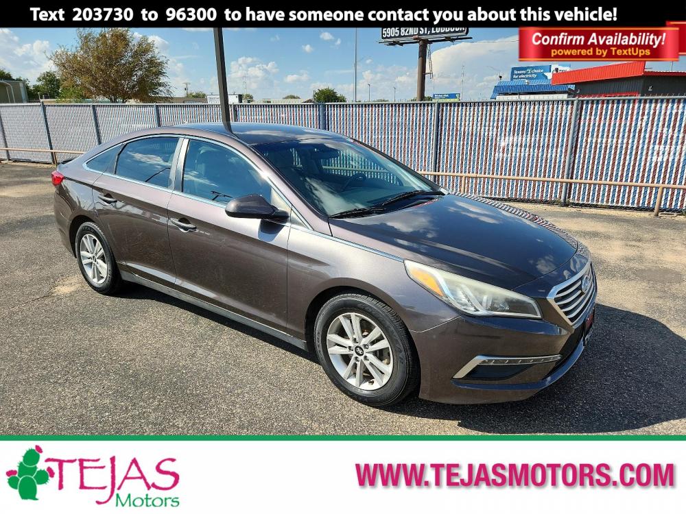 2015 BROWN Hyundai Sonata (5NPE24AF1FH) with an Engine: 2.4L GDI 4-Cylinder engine, 6-SPEED AUTOMATIC W/SHIFTRONIC -INC: OD LOCK-UP TORQUE CONVERTER, SHIFT LOCK AND SHIFTRONIC MANUAL SHIFT MODE transmission, located at 3701 Avenue Q, Lubbock, 79412, 33.560417, -101.855019 - Photo #0