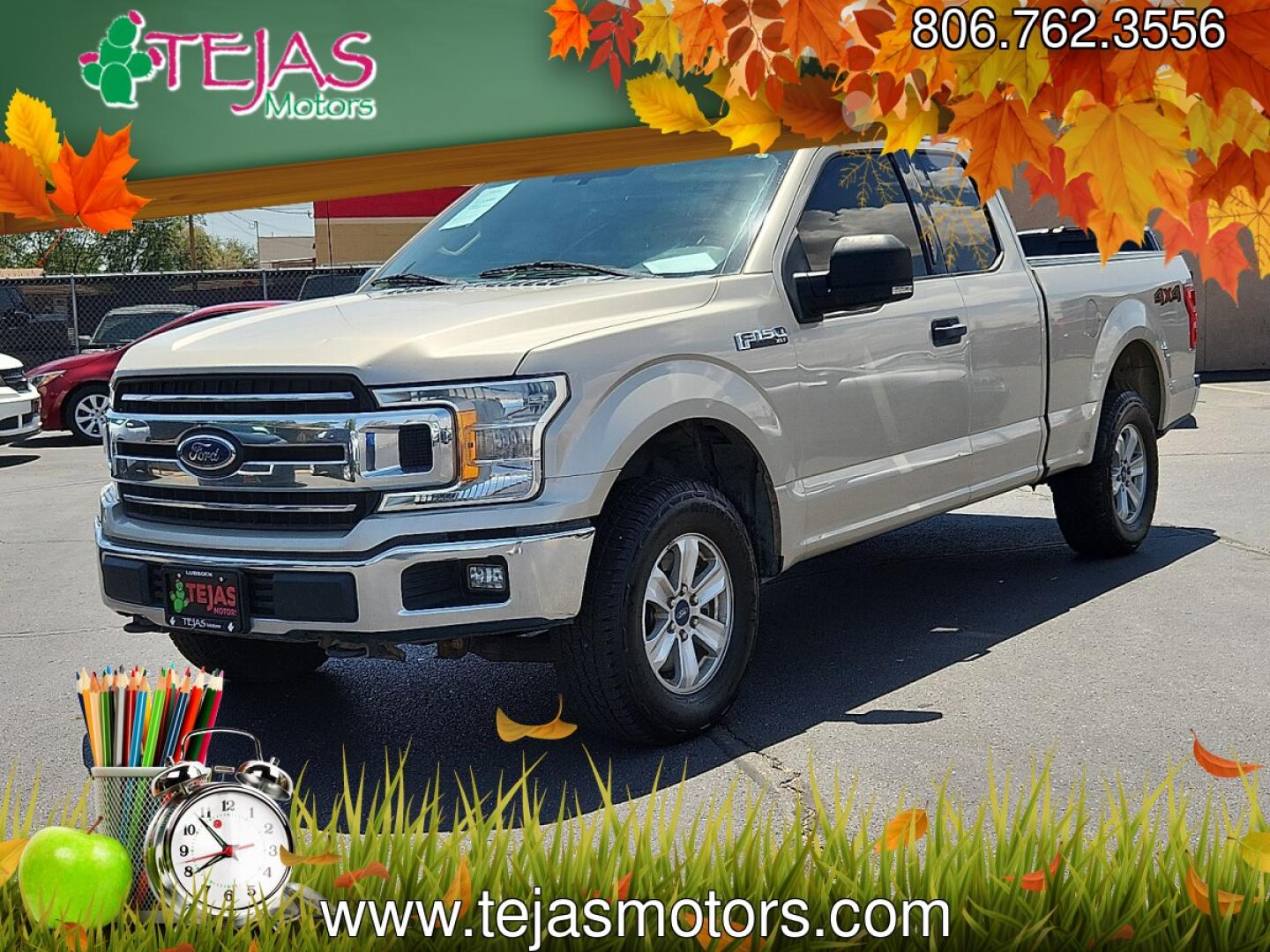 2018 Tan /Tan Ford F-150 XLT (1FTFX1E59JK) with an 5L V-8 port/direct injection, DOHC, variable valve control, regular unleaded, engine with 395HP engine, located at 4110 Avenue Q, Lubbock, 79412, 33.556553, -101.855820- Photo#4
