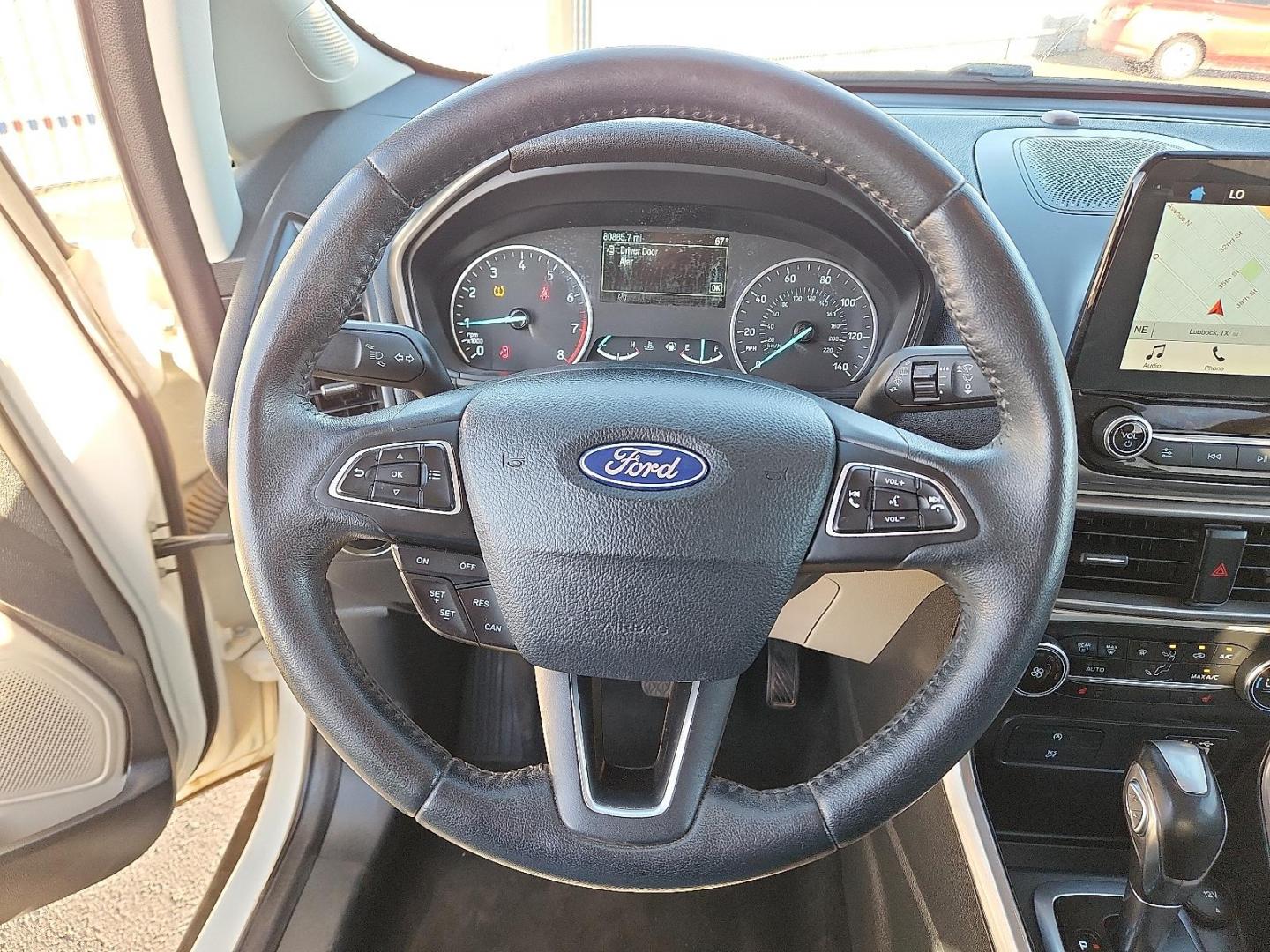2018 WHITE Ford EcoSport SE (MAJ3P1TE1JC) with an EcoBoost 1L I-3 gasoline direct injection, DOHC, variable valve control, intercooled turbo, regular unleaded, engine with 123HP engine, located at 4110 Avenue Q, Lubbock, 79412, 33.556553, -101.855820 - 04/13/2023 KEYS IN ENVELOPE GOD - Photo#10