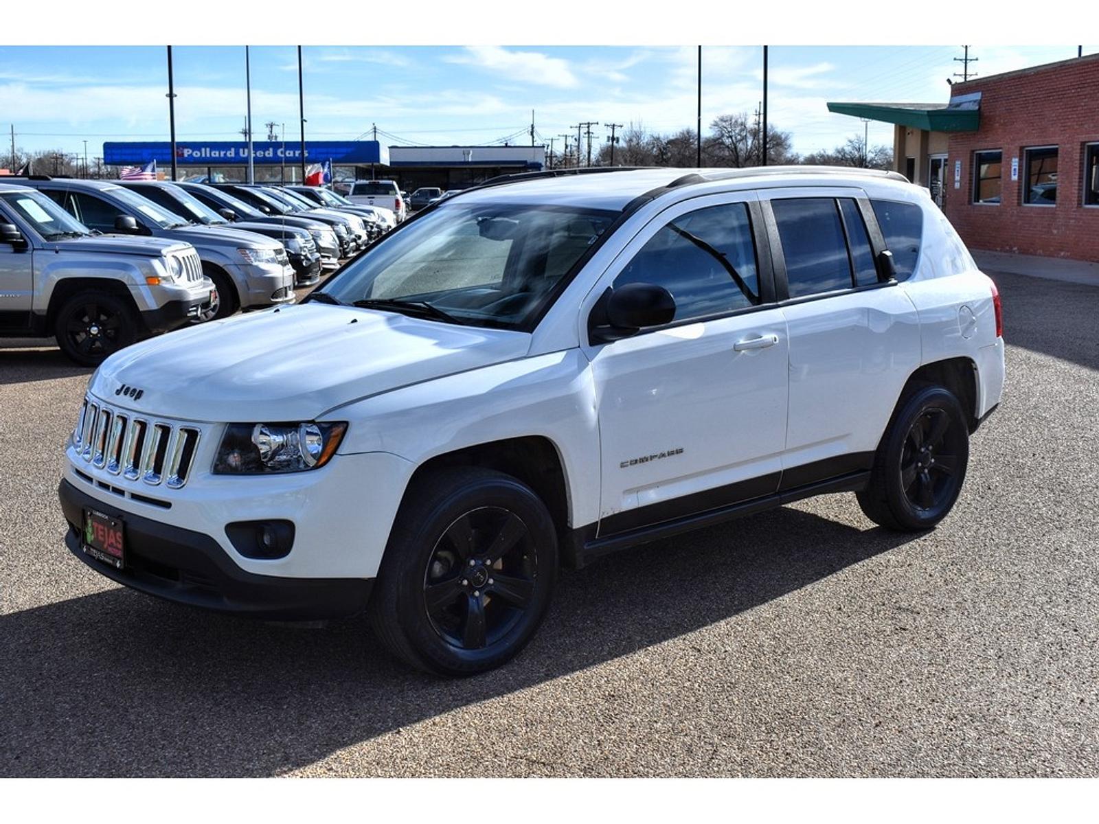 2017 Bright White Clearcoat /Dark Slate Gray Jeep Compass Sport (1C4NJDBBXHD) with an ENGINE: 2.4L I4 DOHC 16V DUAL VVT engine, located at 4110 Avenue Q, Lubbock, 79412, 33.556553, -101.855820 - 02/02/2023 KEY IN ENVELOPE GOD - Photo #1