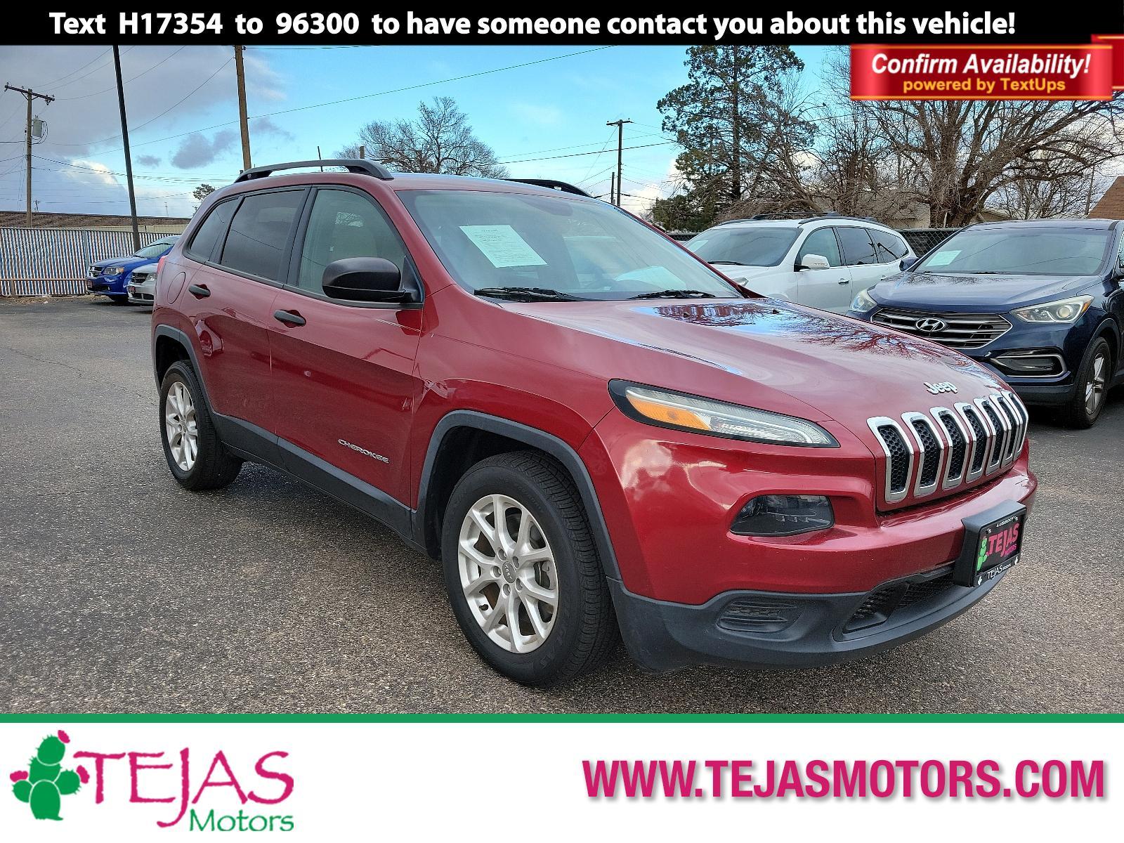 2016 RED Jeep Cherokee Sport (1C4PJLAB4GW) with an 2.4L L4 DOHC 16V engine, located at 4110 Avenue Q, Lubbock, 79412, 33.556553, -101.855820 - 04/01/2023 INSPECTION IN ENVELOPE 04/06/2023 KEY IN ENVELOPE GOD - Photo #0