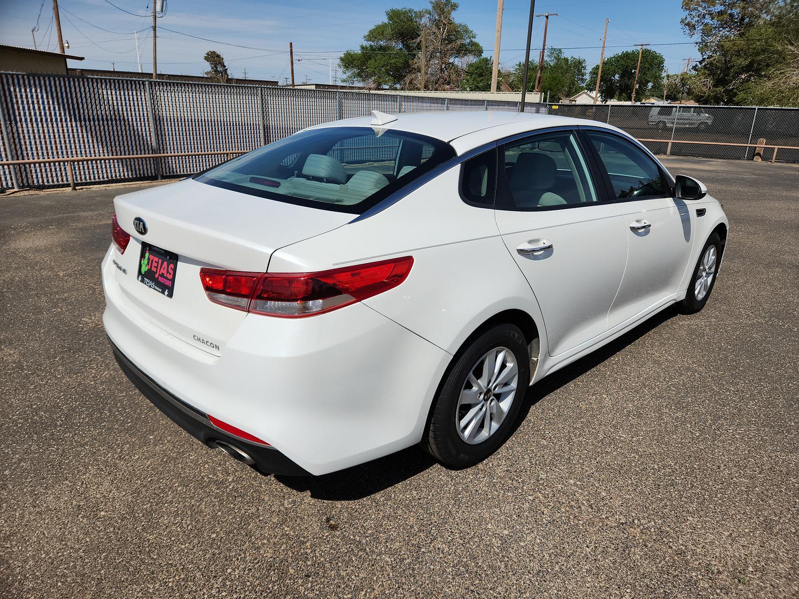2016 WHITE Kia Optima LX (KNAGT4L32G5) with an Engine: 2.4L DOHC I4 GDI engine, located at 4110 Avenue Q, Lubbock, 79412, 33.556553, -101.855820 - 04/28/2023 KEY IN ENVELOPE GOD - Photo #1
