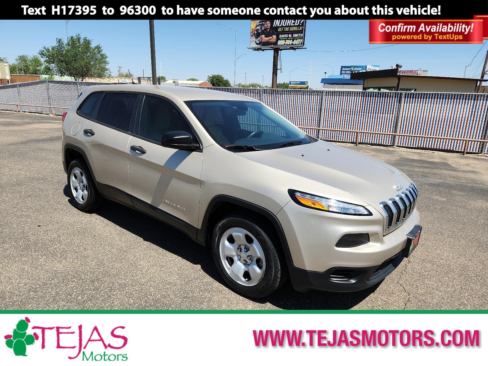 2015 GOLD Jeep Cherokee Sport (1C4PJLAB8FW) with an ENGINE: 2.4L I4 MULTIAIR engine, located at 4110 Avenue Q, Lubbock, 79412, 33.556553, -101.855820 - 05/06/2023 INSPECTION IN ENVELOPE GOD 05/10/2023 KEY IN ENVELOPE GOD - Photo #0