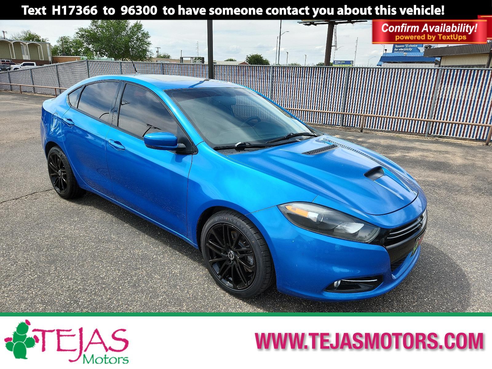 2016 BLUE Dodge Dart GT (1C3CDFEB8GD) with an ENGINE: 2.4L I4 MULTIAIR engine, located at 4110 Avenue Q, Lubbock, 79412, 33.556553, -101.855820 - 05/10/2023 INSPECTION IN ENVELOPE GOD 05/13/2023 KEY IN ENVELOPE GOD - Photo #0