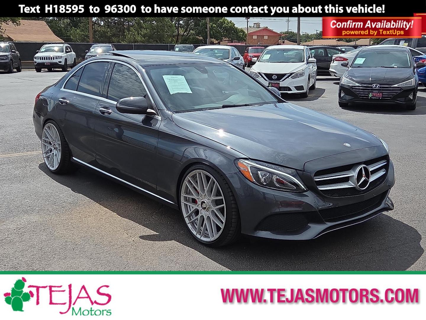 2016 Steel Gray Metallic - 755 /Black - 101 Mercedes-Benz C 300 (55SWF4JB9GU) with an 2L I-4 gasoline direct injection, DOHC, variable valve control, intercooled turbo, premium unleaded, engine with 241HP engine, located at 4110 Avenue Q, Lubbock, 79412, 33.556553, -101.855820 - Photo#0