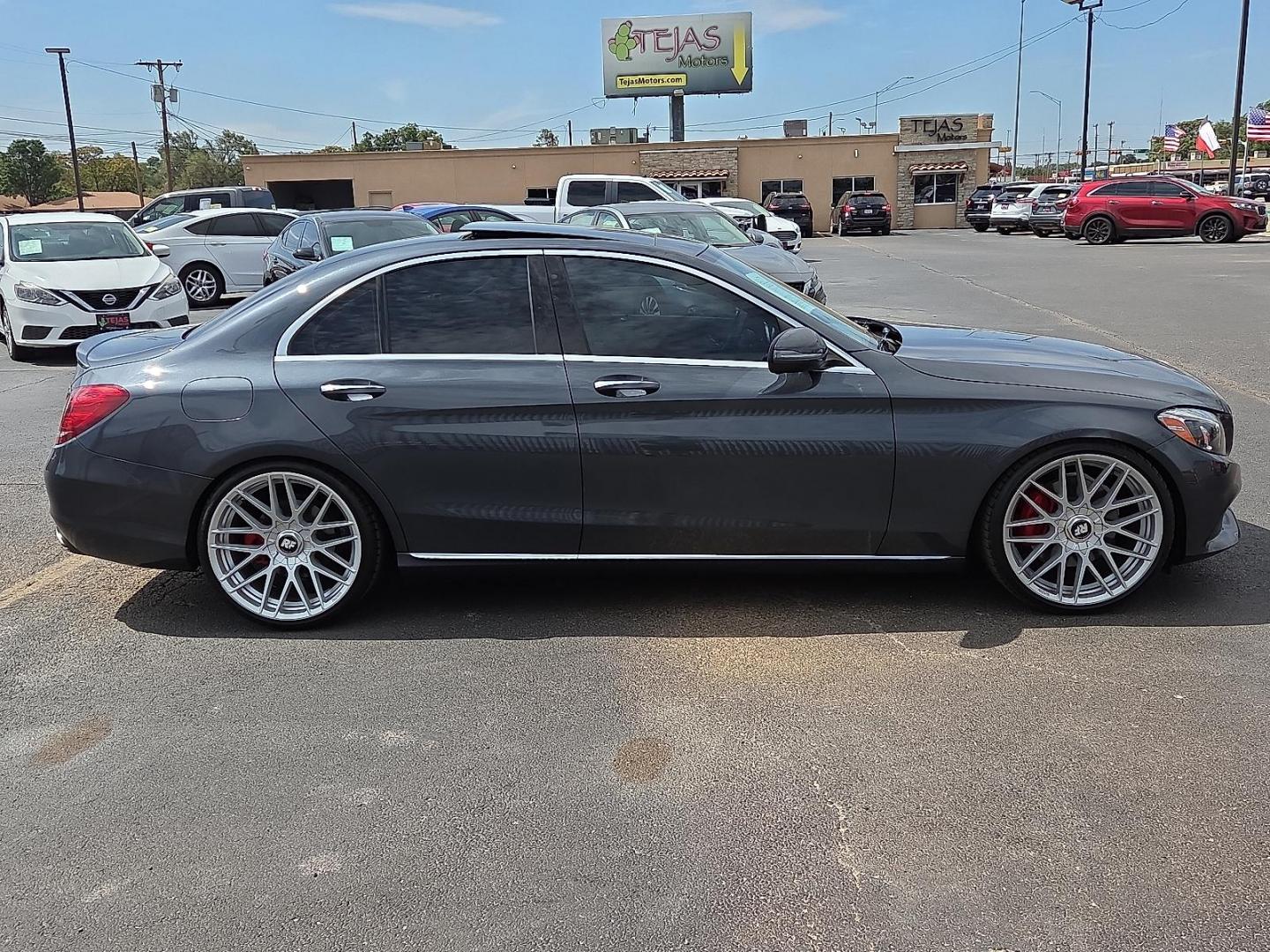 2016 Steel Gray Metallic - 755 /Black - 101 Mercedes-Benz C 300 (55SWF4JB9GU) with an 2L I-4 gasoline direct injection, DOHC, variable valve control, intercooled turbo, premium unleaded, engine with 241HP engine, located at 4110 Avenue Q, Lubbock, 79412, 33.556553, -101.855820 - Photo#1
