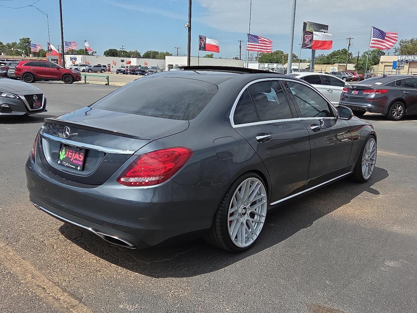 2016 Steel Gray Metallic - 755 /Black - 101 Mercedes-Benz C 300 (55SWF4JB9GU) with an 2L I-4 gasoline direct injection, DOHC, variable valve control, intercooled turbo, premium unleaded, engine with 241HP engine, located at 4110 Avenue Q, Lubbock, 79412, 33.556553, -101.855820 - Photo#2
