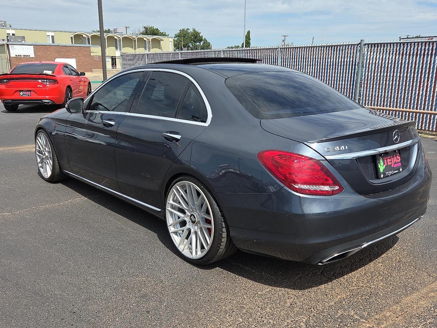 2016 Steel Gray Metallic - 755 /Black - 101 Mercedes-Benz C 300 (55SWF4JB9GU) with an 2L I-4 gasoline direct injection, DOHC, variable valve control, intercooled turbo, premium unleaded, engine with 241HP engine, located at 4110 Avenue Q, Lubbock, 79412, 33.556553, -101.855820 - Photo#3