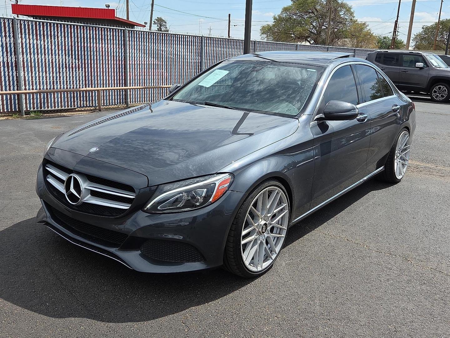 2016 Steel Gray Metallic - 755 /Black - 101 Mercedes-Benz C 300 (55SWF4JB9GU) with an 2L I-4 gasoline direct injection, DOHC, variable valve control, intercooled turbo, premium unleaded, engine with 241HP engine, located at 4110 Avenue Q, Lubbock, 79412, 33.556553, -101.855820 - Photo#4