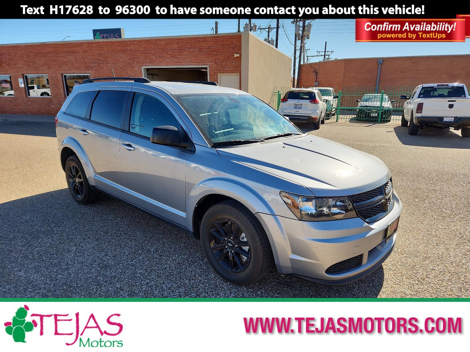 2020 SILVER Dodge Journey SE Value (3C4PDCAB8LT) with an ENGINE: 2.4L I4 DOHC 16V DUAL VVT engine, located at 4110 Avenue Q, Lubbock, 79412, 33.556553, -101.855820 - 10/12/2023 KEY AND INSPECTION IN ENVELOPE GOD - Photo #0