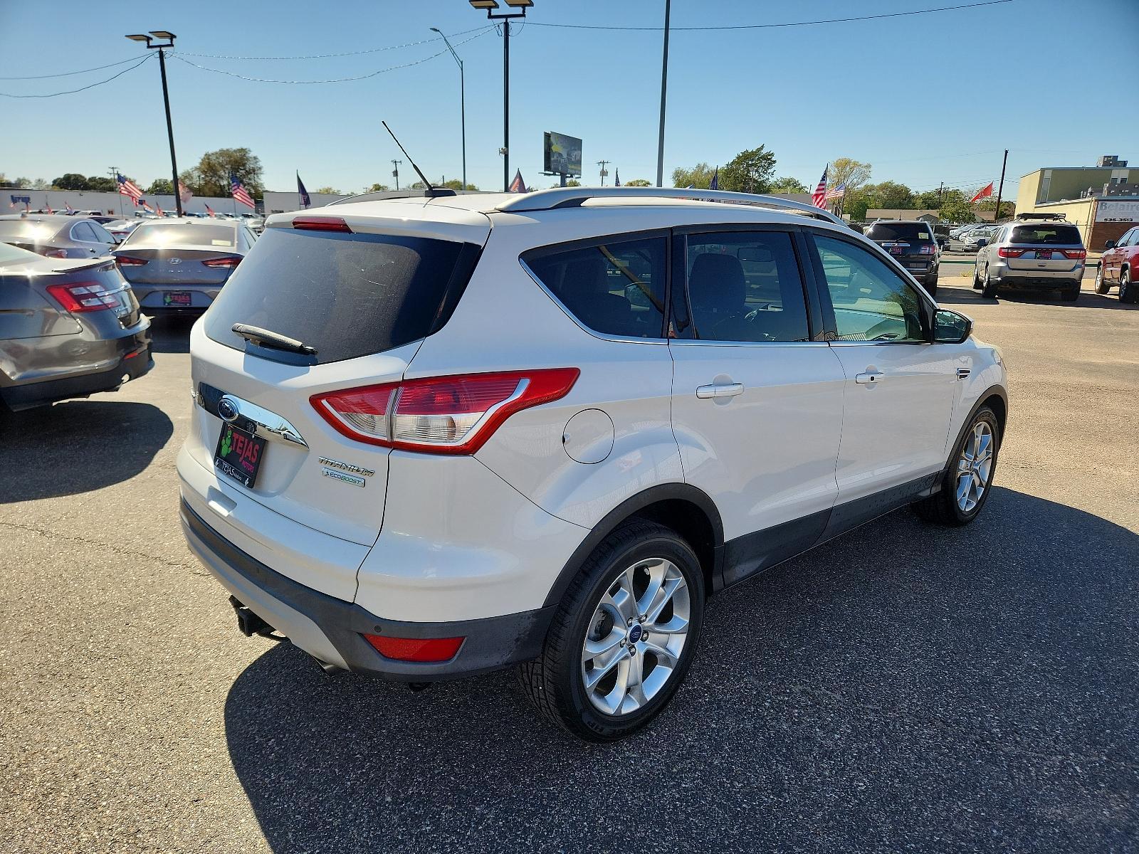 2014 WHITE Ford Escape Titanium (1FMCU0J93EU) with an ENGINE: 2.0L ECOBOOST engine, located at 4110 Avenue Q, Lubbock, 79412, 33.556553, -101.855820 - 10/12/2023 KEY AND INSPECTION IN ENVELOPE GOD - Photo #1