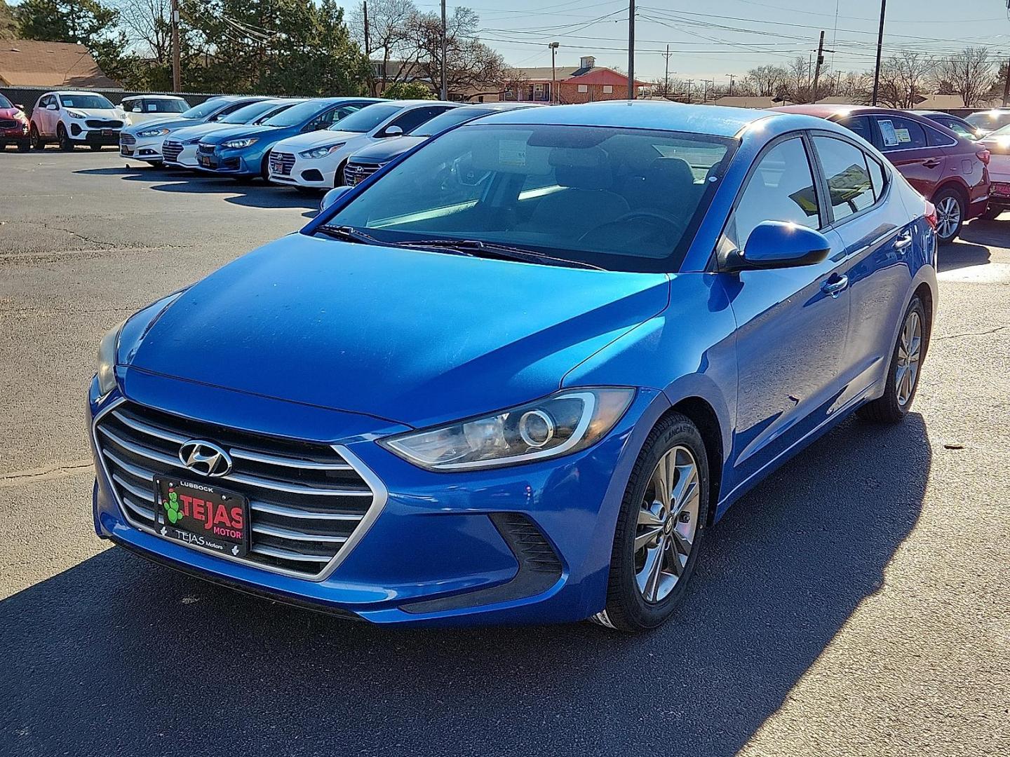2018 Electric Blue Metallic - N4B /Gray - PKG Hyundai Elantra SEL (KMHD84LF6JU) with an Nu 2L I-4 DOHC, D-CVVT variable valve control, regular unleaded, engine with 147HP engine, located at 4110 Avenue Q, Lubbock, 79412, 33.556553, -101.855820 - Photo#1