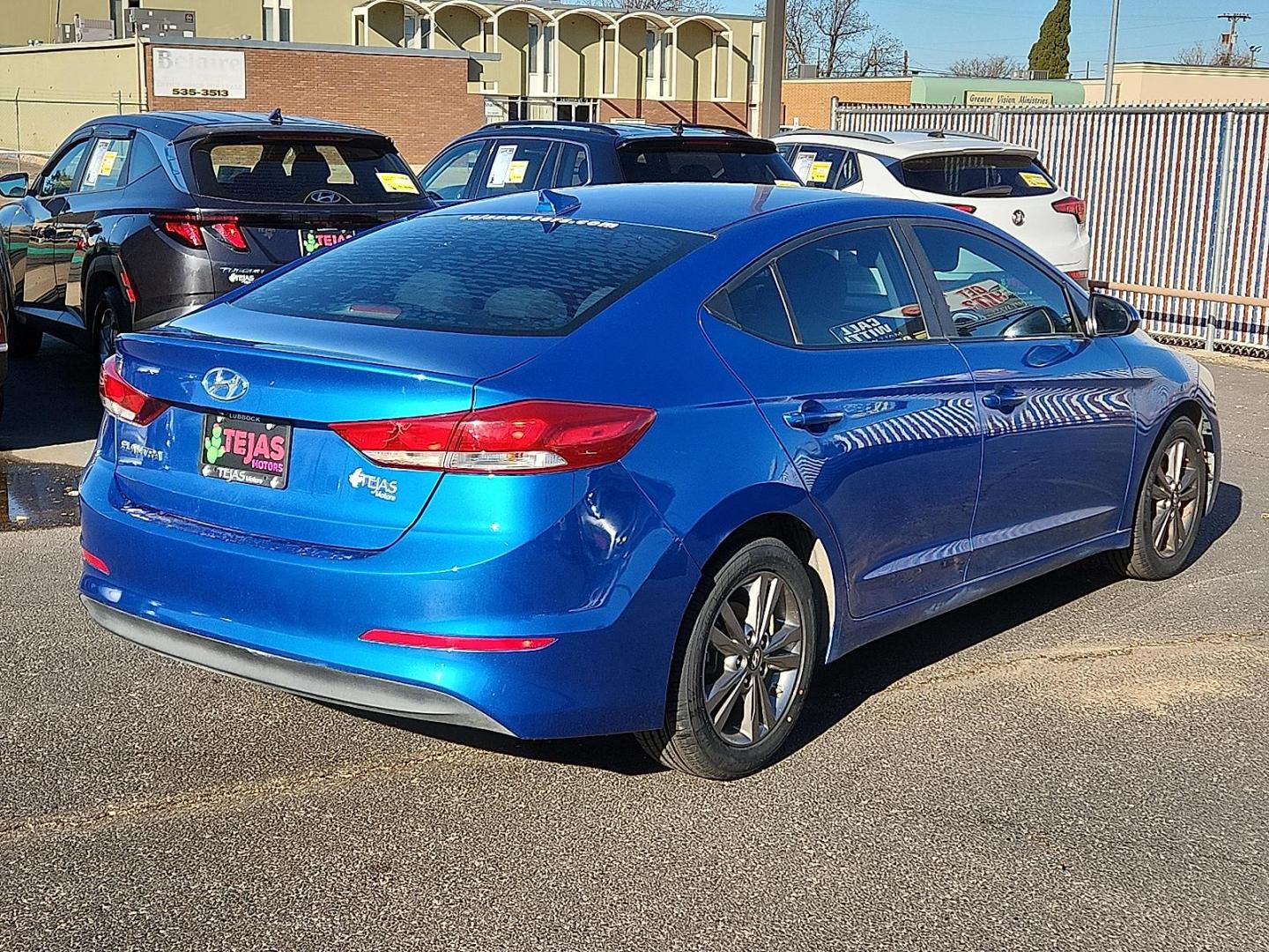 2018 Electric Blue Metallic - N4B /Gray - PKG Hyundai Elantra SEL (KMHD84LF6JU) with an Nu 2L I-4 DOHC, D-CVVT variable valve control, regular unleaded, engine with 147HP engine, located at 4110 Avenue Q, Lubbock, 79412, 33.556553, -101.855820 - Photo#2