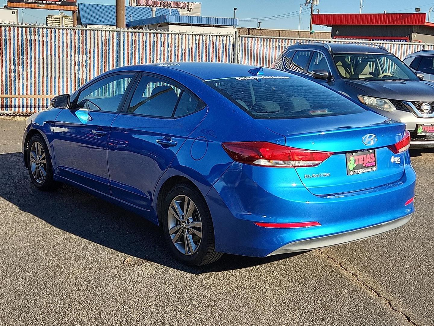 2018 Electric Blue Metallic - N4B /Gray - PKG Hyundai Elantra SEL (KMHD84LF6JU) with an Nu 2L I-4 DOHC, D-CVVT variable valve control, regular unleaded, engine with 147HP engine, located at 4110 Avenue Q, Lubbock, 79412, 33.556553, -101.855820 - Photo#3