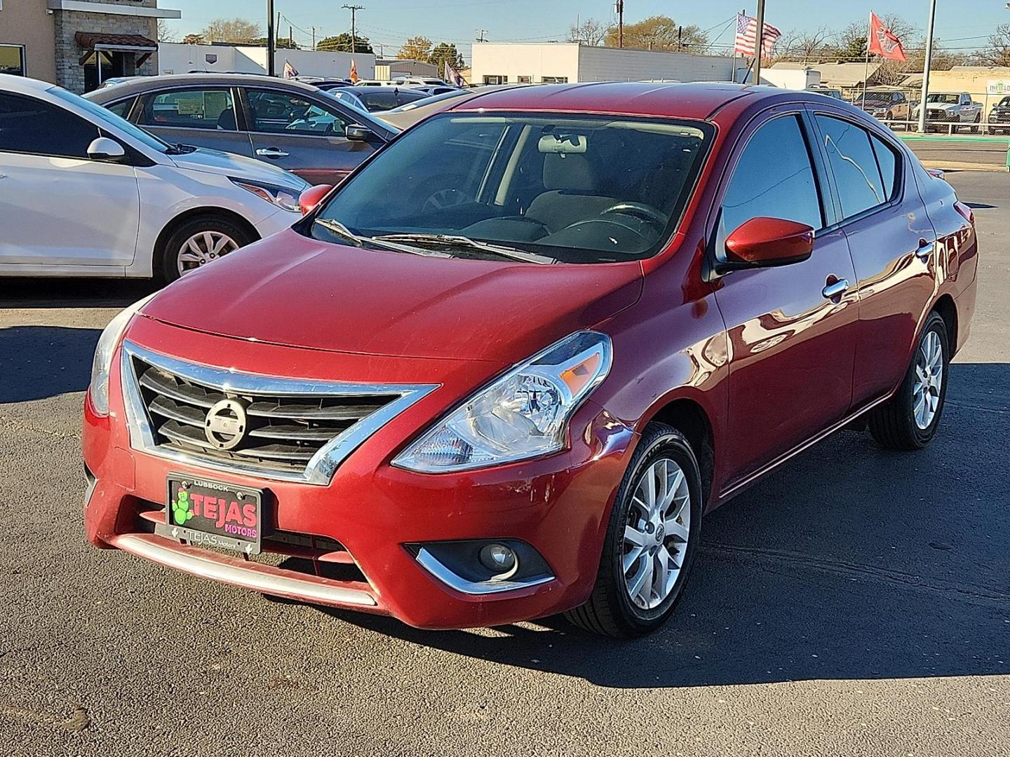 2018 Cayenne Red - NAH /Charcoal - G Nissan Versa 1.6 SV (3N1CN7AP8JL) with an 1.6L I-4 DOHC, variable valve control, regular unleaded, engine with 109HP engine, located at 4110 Avenue Q, Lubbock, 79412, 33.556553, -101.855820 - Photo#3