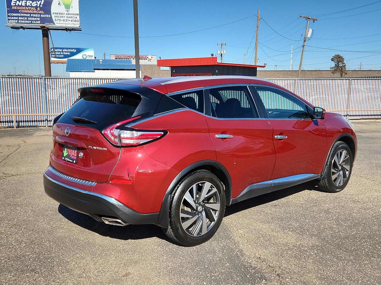 2015 RED Nissan Murano Platinum (5N1AZ2MG4FN) with an Engine: 3.5L V6 DOHC engine, located at 4110 Avenue Q, Lubbock, 79412, 33.556553, -101.855820 - 01/16/2024 INSPECTION IN INVENTORY GOD 01/20/2024 KEY IN ENVELOPE GOD - Photo #1
