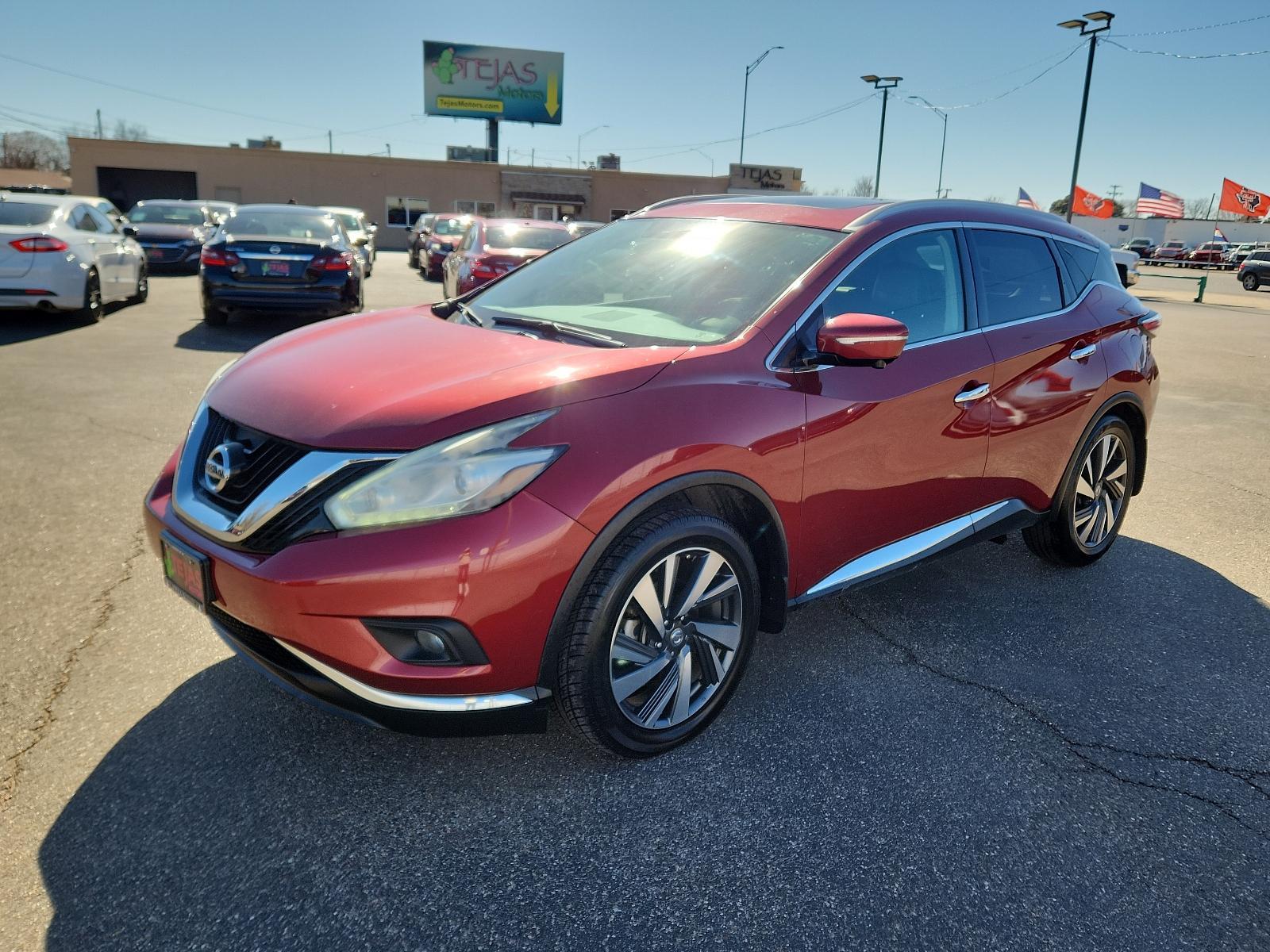 2015 RED Nissan Murano Platinum (5N1AZ2MG4FN) with an Engine: 3.5L V6 DOHC engine, located at 4110 Avenue Q, Lubbock, 79412, 33.556553, -101.855820 - 01/16/2024 INSPECTION IN INVENTORY GOD 01/20/2024 KEY IN ENVELOPE GOD - Photo #3