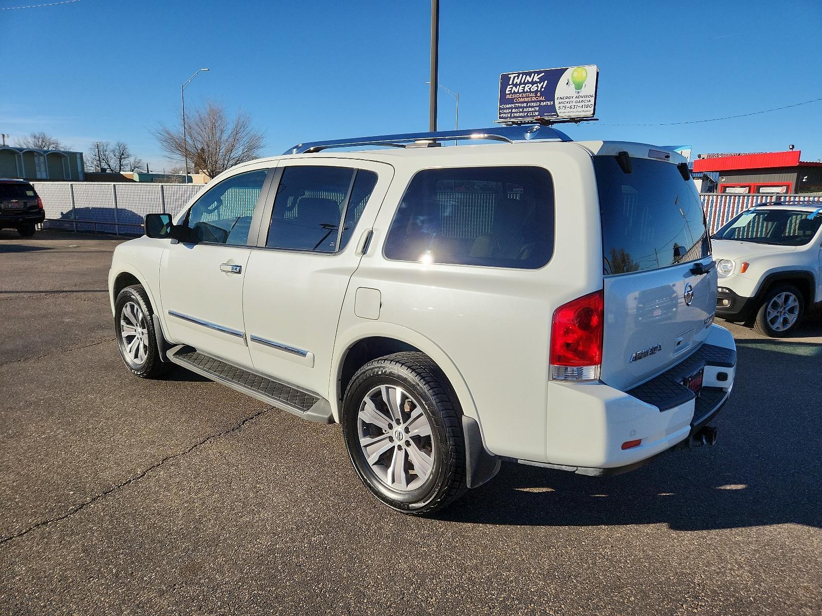 2015 Pearl White - QAB /Almond - Y Nissan Armada Platinum (5N1BA0NE6FN) with an ENGINE: 5.6L DOHC 32V ENDURANCE V8 W/FFV engine, located at 4110 Avenue Q, Lubbock, 79412, 33.556553, -101.855820 - 01/20/2024 INSPECTION IN INVENTORY - Photo #2