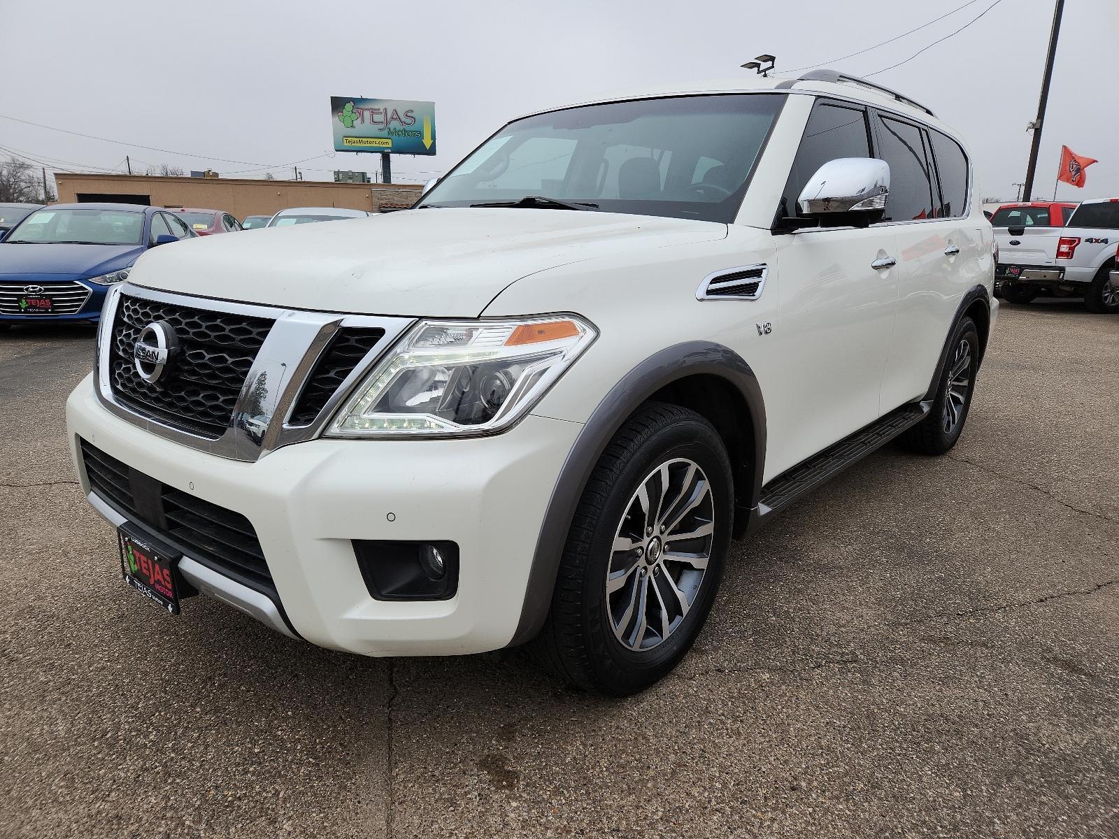 2017 WHITE /Grey Nissan Armada SL (JN8AY2ND9H9) with an Engine: 5.6L DOHC 32V Endurance V8 engine, located at 4110 Avenue Q, Lubbock, 79412, 33.556553, -101.855820 - 01/30/2024 INSPECTION AND KEY IN INVENTORY GOD - Photo #1