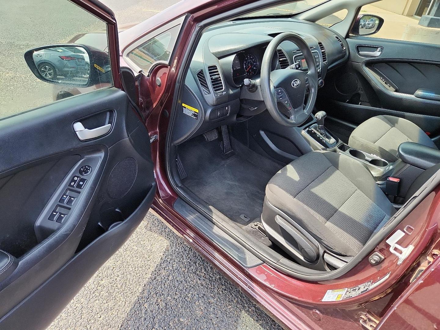 2017 Garnet Red - B4N /Black - WK Kia Forte LX (3KPFK4A74HE) with an 2L I-4 DOHC, D-CVVT variable valve control, regular unleaded, engine with 147HP engine, located at 4110 Avenue Q, Lubbock, 79412, 33.556553, -101.855820 - Photo#8