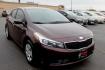 2017 Garnet Red - B4N /Black - WK Kia Forte LX (3KPFK4A74HE) with an 2L I-4 DOHC, D-CVVT variable valve control, regular unleaded, engine with 147HP engine, located at 4110 Avenue Q, Lubbock, 79412, 33.556553, -101.855820 - 11/12/2025 KEY IN ENVELOPE GOD- Photo#0