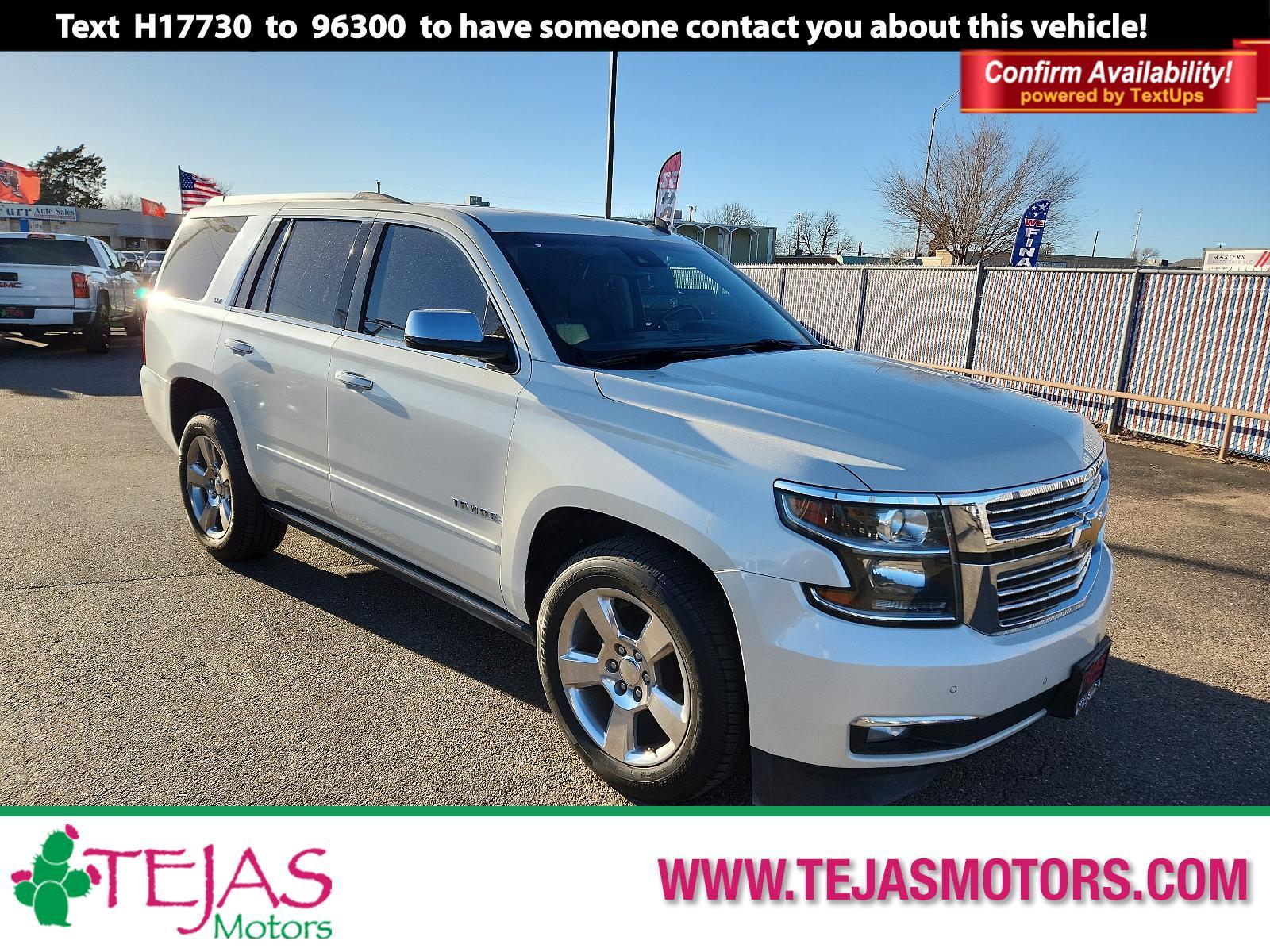 2015 WHTIE Chevrolet Tahoe LTZ (1GNSCCKC6FR) with an ENGINE, 5.3L ECOTEC3 V8 WITH ACTIVE FUEL MANAGEMENT, DIRECT INJECTION AND VARIABLE VALVE TIMING engine, located at 4110 Avenue Q, Lubbock, 79412, 33.556553, -101.855820 - 02/02/2024 KEY AND INSPECTION IN ENVELOPE GOD - Photo #0