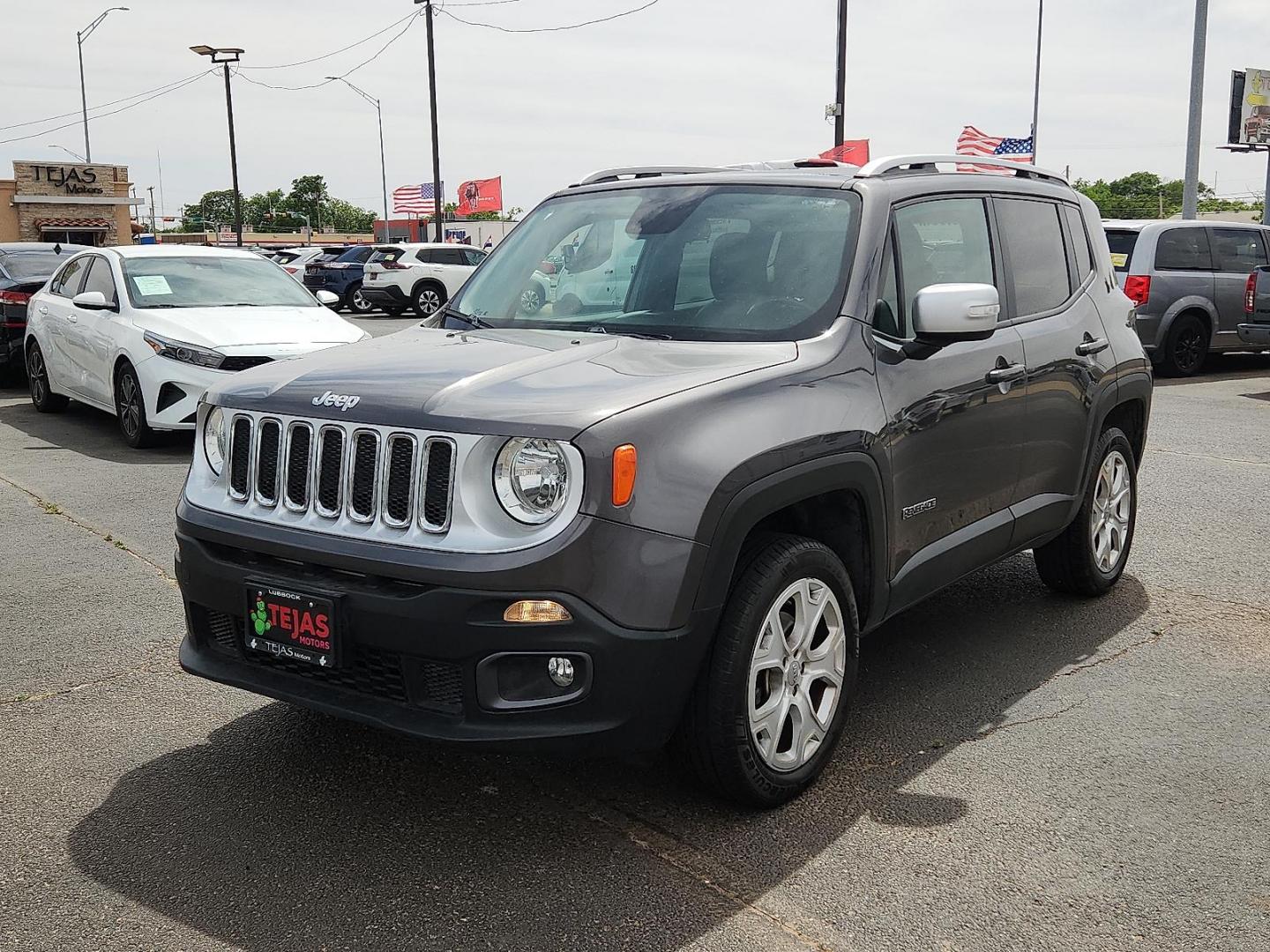 2016 Granite Crystal Metallic Clearcoat - PAU /Black - X9 Jeep Renegade Limited (ZACCJBDT6GP) with an Tigershark MultiAir 2.4L I-4 variable valve control, regular unleaded, engine with 180HP engine, located at 4110 Avenue Q, Lubbock, 79412, 33.556553, -101.855820 - Photo#1
