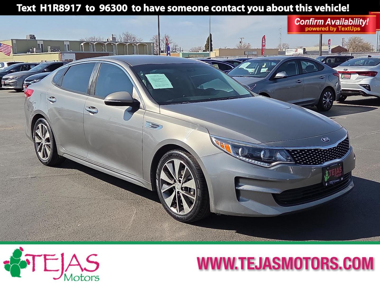 2016 Titanium Gray - IM /Black - WK Kia Optima EX (5XXGU4L33GG) with an Theta II 2.4L I-4 gasoline direct injection, DOHC, CVVT variable valve control, regular unleaded, engine with 185HP engine, located at 4110 Avenue Q, Lubbock, 79412, 33.556553, -101.855820 - Photo#0