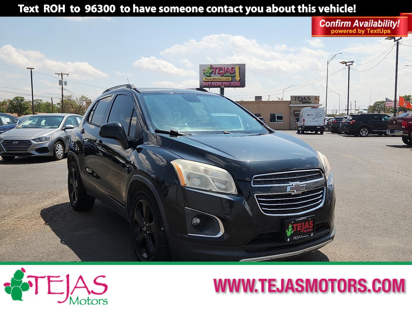 2016 Mosaic Black Metallic - GB8 /Jet Black - AEW Chevrolet Trax LTZ (KL7CJMSB6GB) with an Ecotec 1.4L I-4 DOHC, variable valve control, intercooled turbo, regular gasoline, engine with 138HP engine, located at 4110 Avenue Q, Lubbock, 79412, 33.556553, -101.855820- Photo#0