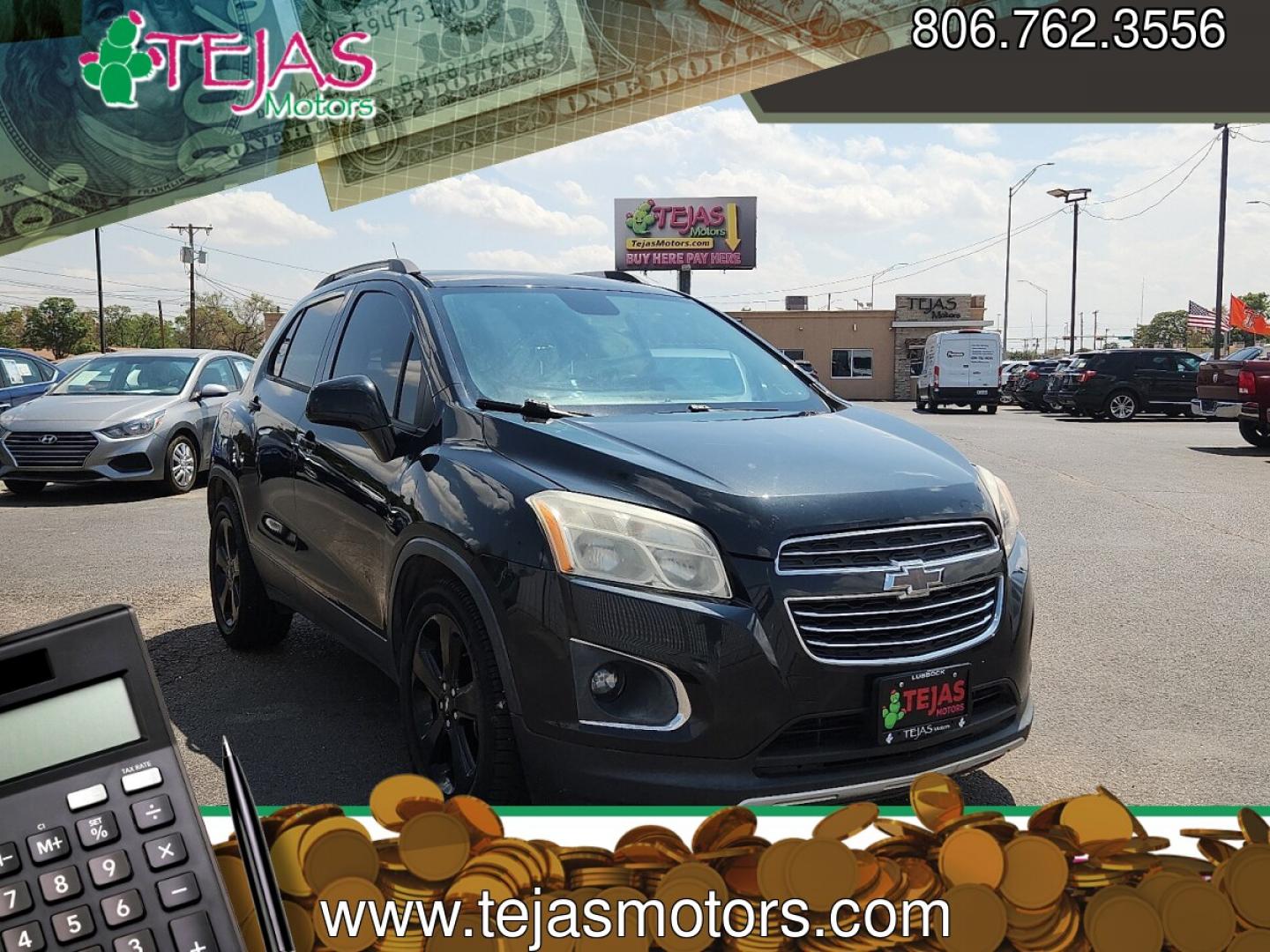 2016 Mosaic Black Metallic - GB8 /Jet Black - AEW Chevrolet Trax LTZ (KL7CJMSB6GB) with an Ecotec 1.4L I-4 DOHC, variable valve control, intercooled turbo, regular gasoline, engine with 138HP engine, located at 4110 Avenue Q, Lubbock, 79412, 33.556553, -101.855820- Photo#0