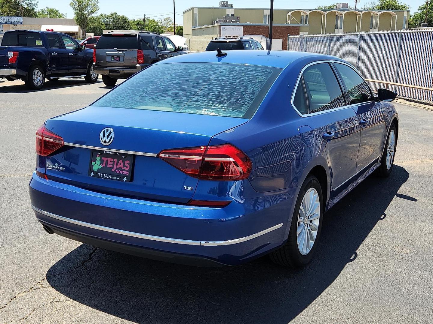 2017 Blue Volkswagen Passat 1.8T SE (1VWBT7A32HC) with an 1.8L I-4 gasoline direct injection, DOHC, variable valve control, intercooled turbo, regular unleaded, engine with 170HP engine, located at 4110 Avenue Q, Lubbock, 79412, 33.556553, -101.855820 - Photo#1