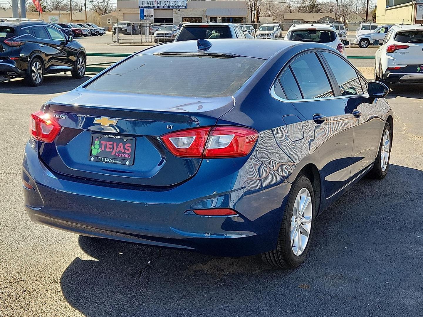 2019 Pacific Blue Metallic - G6O /Jet Black/Galvanized - HXW Chevrolet Cruze LT (1G1BE5SMXK7) with an 1.4L I-4 gasoline direct injection, DOHC, VVT variable valve control, intercooled turbo, regular unleaded, engine with 153HP engine, located at 4110 Avenue Q, Lubbock, 79412, 33.556553, -101.855820 - Photo#1
