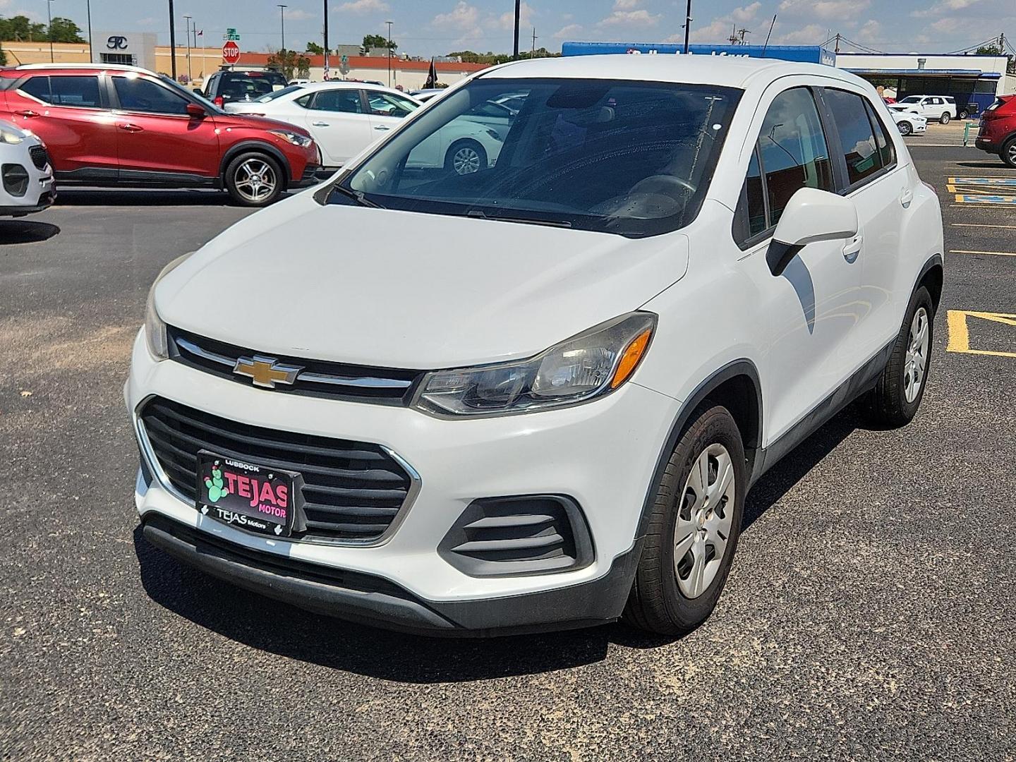 2017 Summit White - GAZ /Jet Black - AFJ Chevrolet Trax LS (KL7CJKSB0HB) with an Ecotec 1.4L I-4 DOHC, variable valve control, intercooled turbo, regular unleaded, engine with 138HP engine, located at 4110 Avenue Q, Lubbock, 79412, 33.556553, -101.855820 - Photo#3