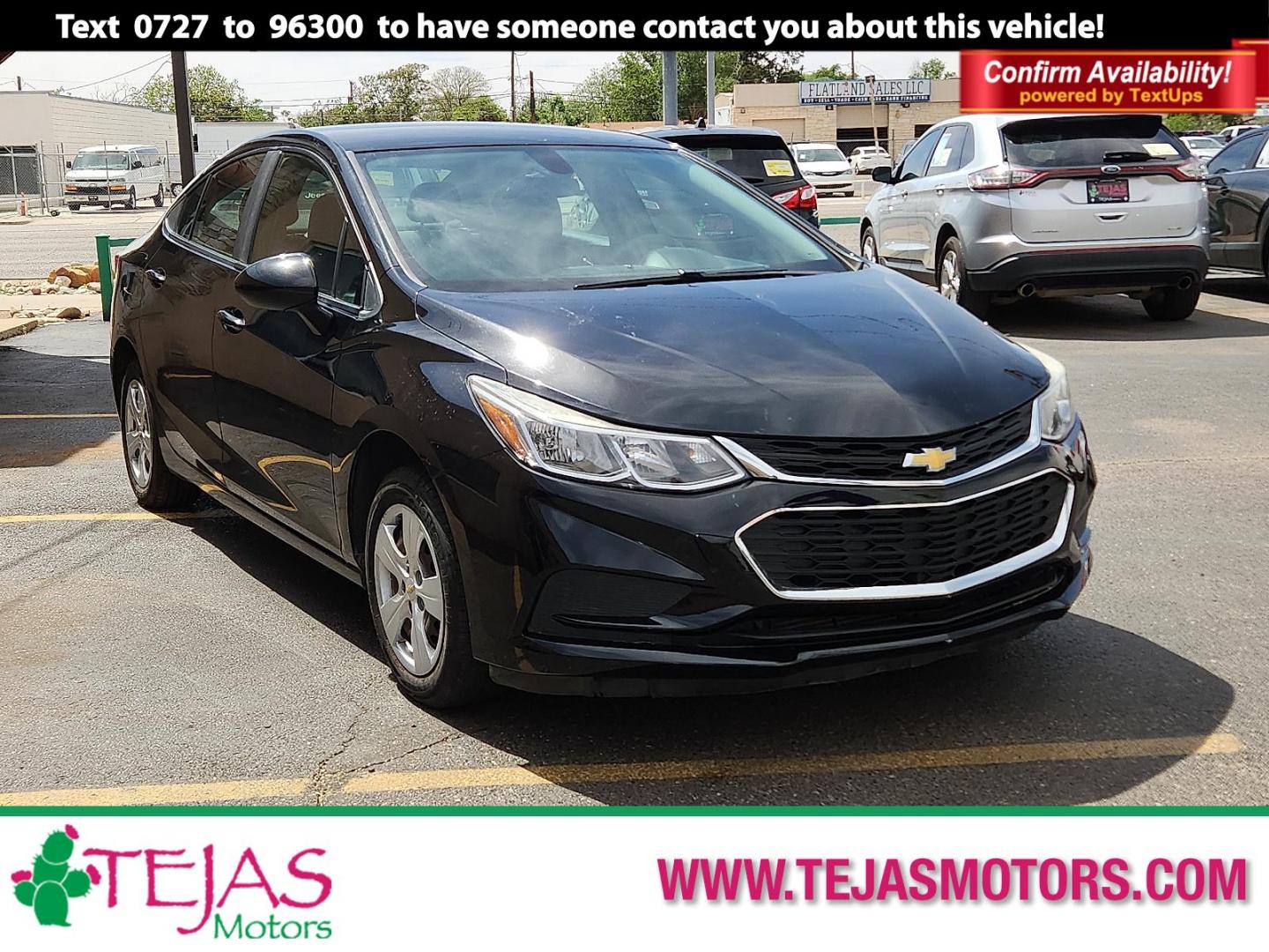 2016 Mosaic Black Metallic - GB8 /Jet Black - HLF Chevrolet Cruze LS Auto (1G1BC5SM2G7) with an 1.4L I-4 gasoline direct injection, DOHC, variable valve control, intercooled turbo, regular unleaded, engine with 153HP engine, located at 4110 Avenue Q, Lubbock, 79412, 33.556553, -101.855820 - Photo#0