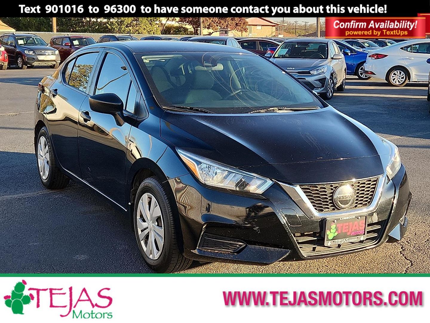 2020 Super Black - KH3 /Charcoal - G Nissan Versa S 5-Speed Manual Transmission (3N1CN8BV4LL) with an 1.6L I-4 DOHC, variable valve control, regular unleaded, engine with 122HP engine, located at 4110 Avenue Q, Lubbock, 79412, 33.556553, -101.855820 - Photo#0