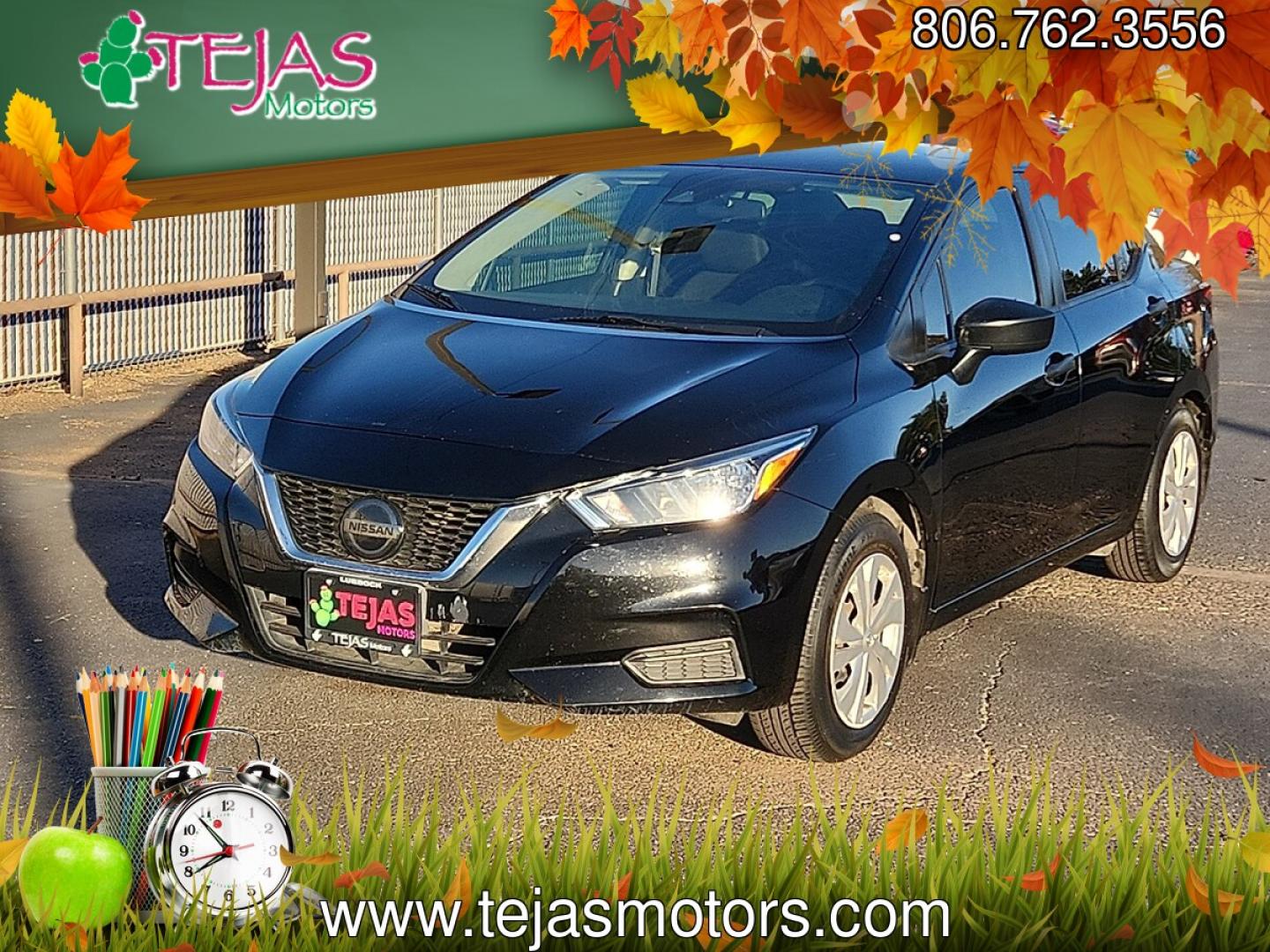 2020 Super Black - KH3 /Charcoal - G Nissan Versa S 5-Speed Manual Transmission (3N1CN8BV4LL) with an 1.6L I-4 DOHC, variable valve control, regular unleaded, engine with 122HP engine, located at 4110 Avenue Q, Lubbock, 79412, 33.556553, -101.855820- Photo#3