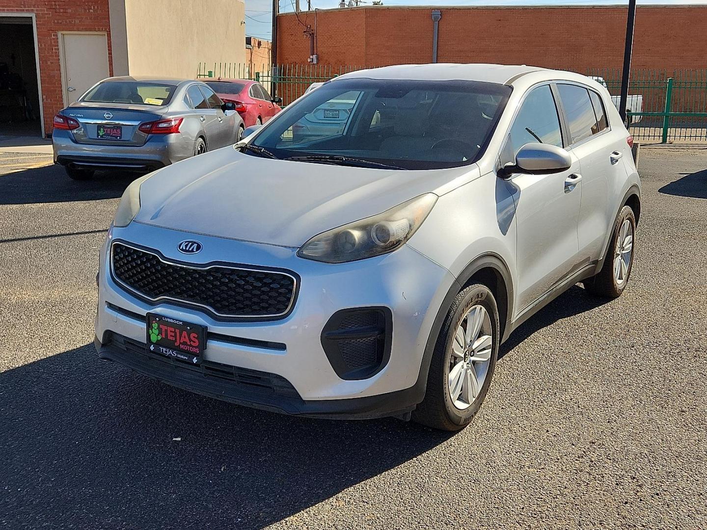 2017 Sparkling Silver - KCS /Gray - GBU Kia Sportage LX (KNDPM3AC4H7) with an Theta II 2.4L I-4 gasoline direct injection, DOHC, D-CVVT variable valve control, regular unleaded, engine with 181HP engine, located at 4110 Avenue Q, Lubbock, 79412, 33.556553, -101.855820 - Photo#1