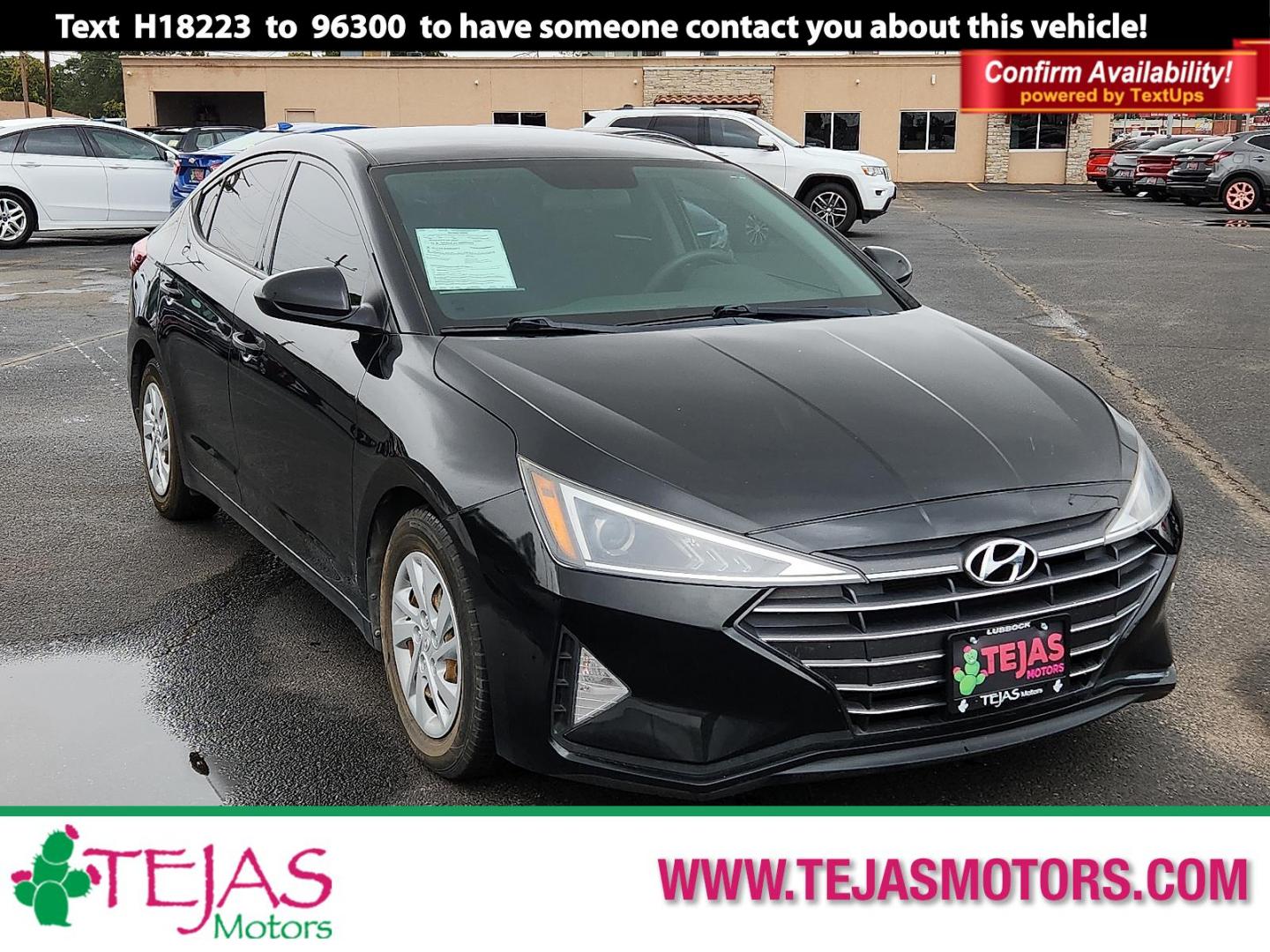 2019 BLACK Hyundai Elantra SE (5NPD74LF3KH) with an Nu 2L I-4 DOHC, D-CVVT variable valve control, regular unleaded, engine with 147HP engine, located at 4110 Avenue Q, Lubbock, 79412, 33.556553, -101.855820 - 11/23/2024 INSPECTION IN ENVELOPE GOD 12/13/2024 KEY IN ENVELOPE GOD - Photo#0