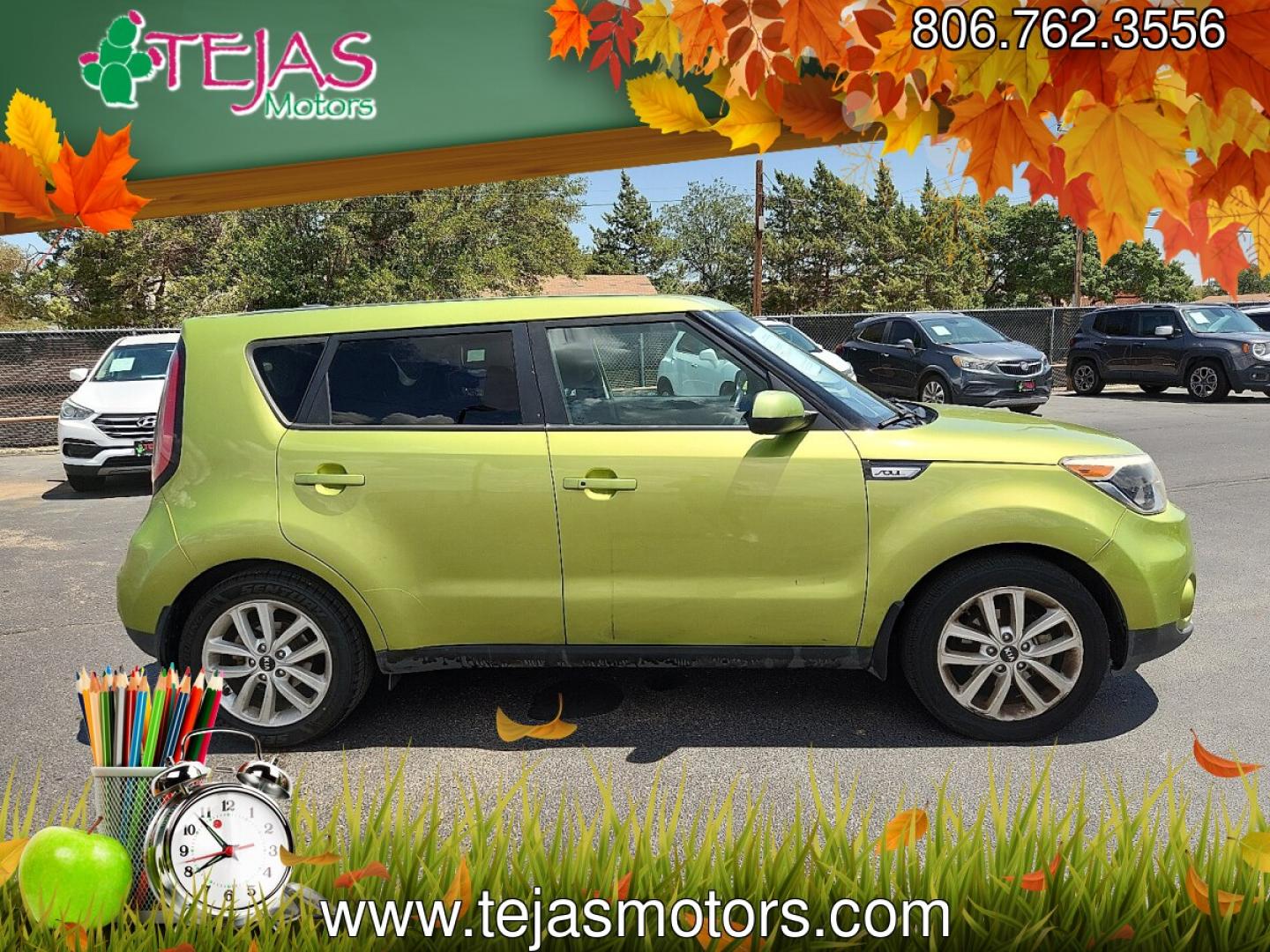 2018 Green /Black - EQ Kia Soul + (KNDJP3A50J7) with an 2L I-4 gasoline direct injection, DOHC, D-CVVT variable valve control, regular unleaded, engine with 161HP engine, located at 4110 Avenue Q, Lubbock, 79412, 33.556553, -101.855820 - 08/13/2026 KEY IN ENVELOPE GOD- Photo#1
