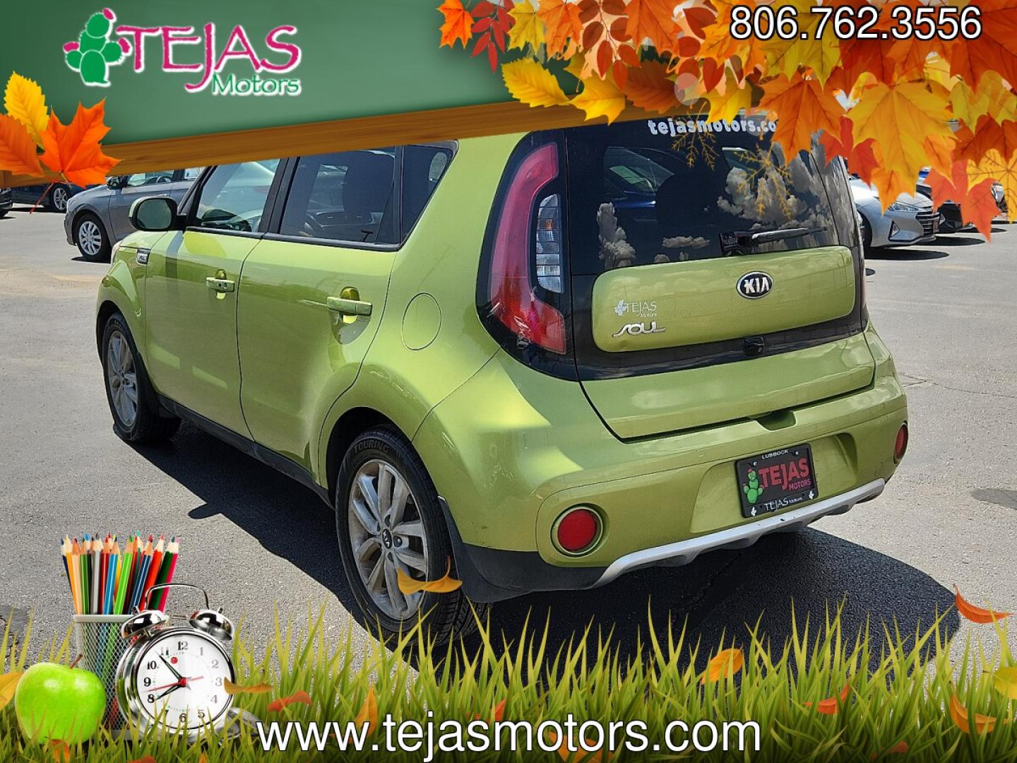 2018 Green /Black - EQ Kia Soul + (KNDJP3A50J7) with an 2L I-4 gasoline direct injection, DOHC, D-CVVT variable valve control, regular unleaded, engine with 161HP engine, located at 4110 Avenue Q, Lubbock, 79412, 33.556553, -101.855820 - 08/13/2026 KEY IN ENVELOPE GOD- Photo#3