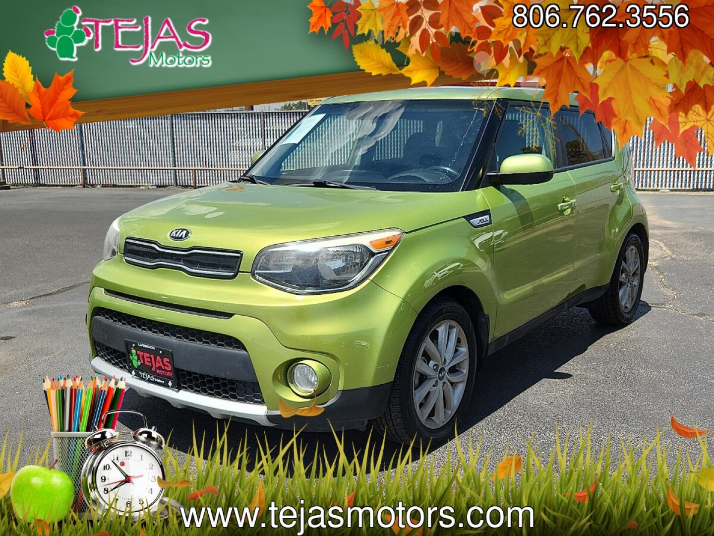 2018 Green /Black - EQ Kia Soul + (KNDJP3A50J7) with an 2L I-4 gasoline direct injection, DOHC, D-CVVT variable valve control, regular unleaded, engine with 161HP engine, located at 4110 Avenue Q, Lubbock, 79412, 33.556553, -101.855820 - 08/13/2026 KEY IN ENVELOPE GOD- Photo#4